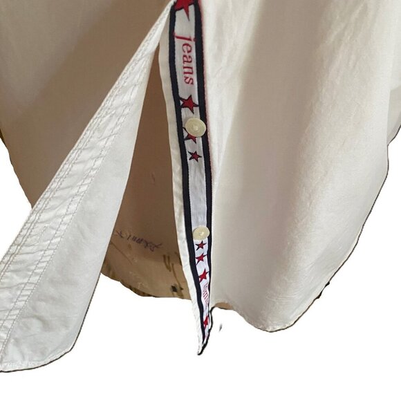 Vintage 90s 00s Y2K 100% cotton Tommy Jeans white button down casual shirt top - Picture 8 of 15